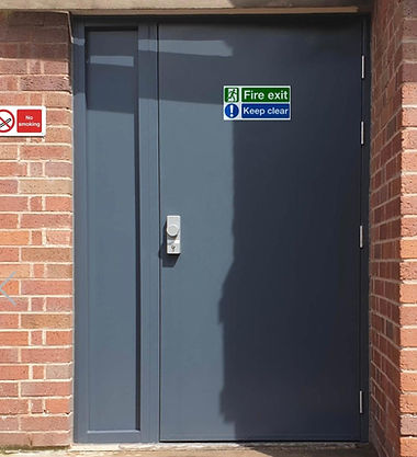 Steel fire exit door