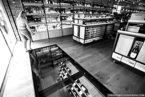 Glass floor within a winery