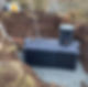 Septic tank being installed in the ground