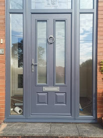 New door with surrounding windows