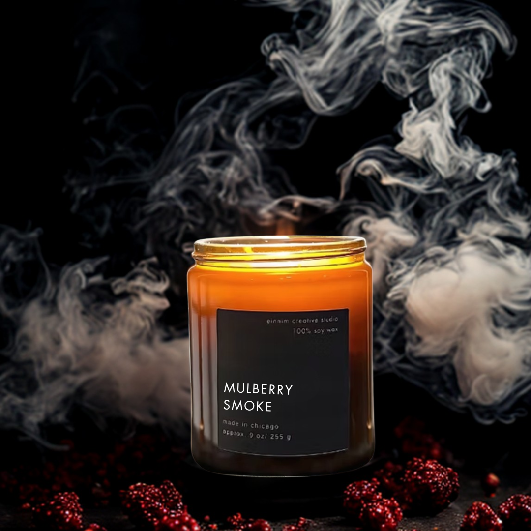 Mulberry + Smoke Soy Candle – Smoky Sweet Fall Scent, Hand-Poured in Illinois