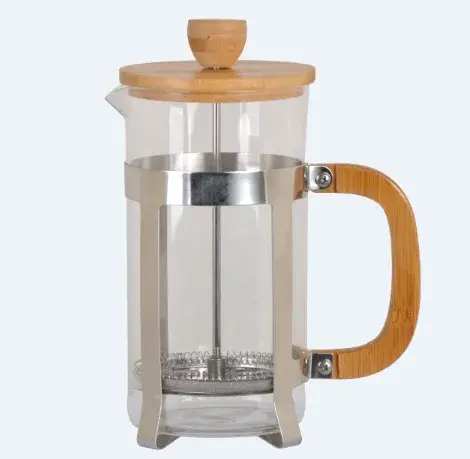 Thumbnail: Borosilicate Glass French Press – Durable Coffee Maker with Bamboo Lid