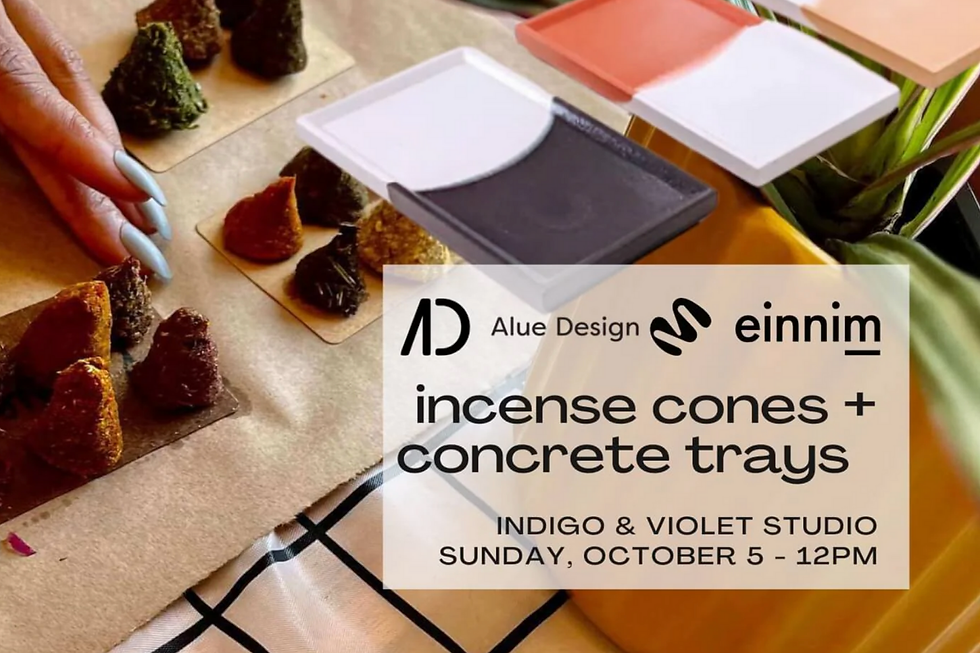 Make Your Own Incense Cones + Concrete Tray at Indigo & Violet Studio