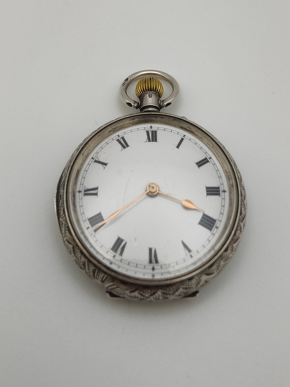 Thumbnail: Antique Stockwell Co 1908 Silver Swiss Fob Pocket Watch + Belcher Chain. Working