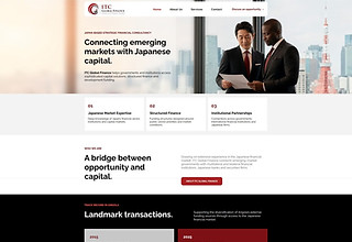 Captura do website da ITC Global Finance, consultoria financeira internacional
