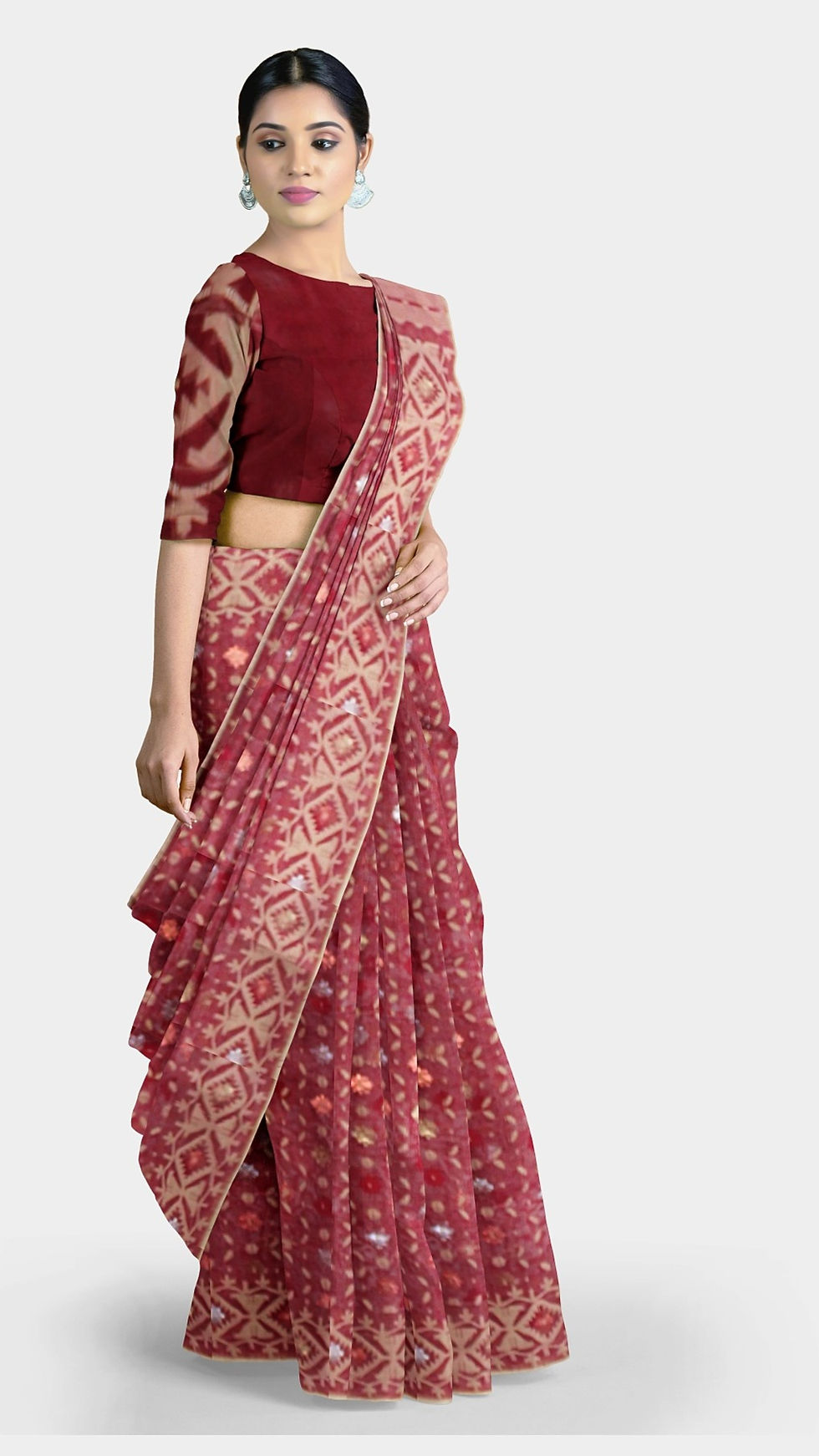 Thumbnail: Shaanvis pure cotton  jamdani saree