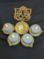 Ganesh shadow diya with t-lights