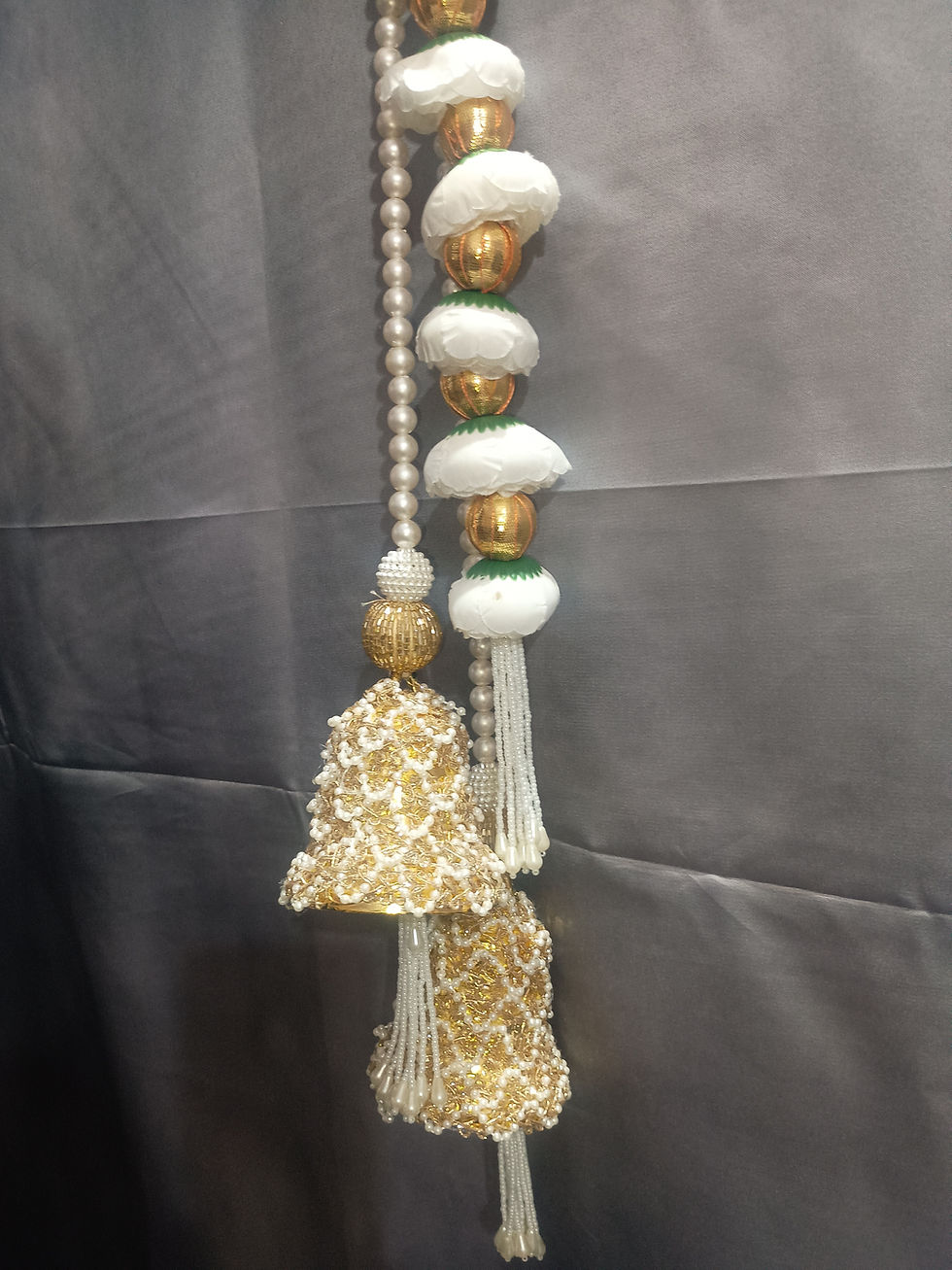 Thumbnail: Handcrafted Pearl & Floral Hanging Latkan with Decorative Tassels for Door & Wall Décor