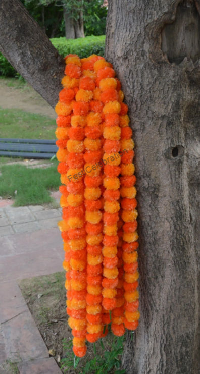 Thumbnail: Festive Marigold Artificial Flower Strings for Weddings & Events
