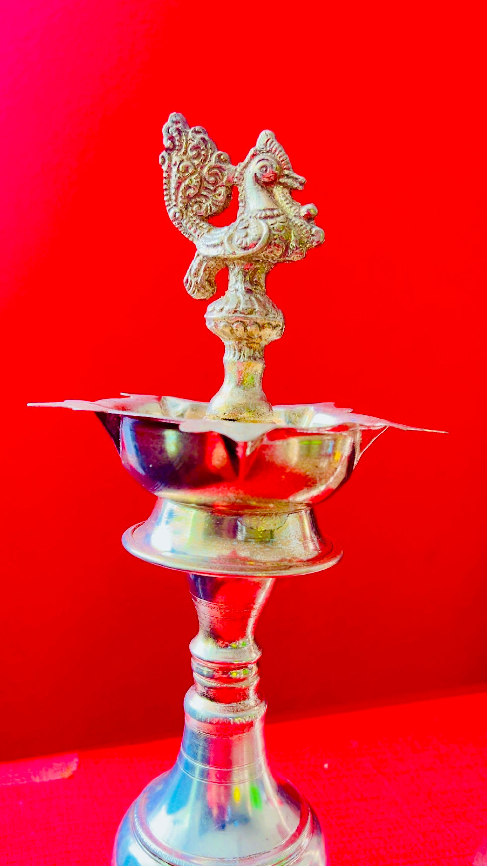 Thumbnail: German Silver Peacock Diya Lamps (Set of 2)