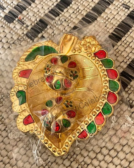 Thumbnail: FS-434 Haldi Kumkum Roli Chawal Platter with Meenakari Work