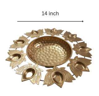 Thumbnail: Metal Diya Urli– Inch Traditional Decorative Bowl for Home & Festive Decor