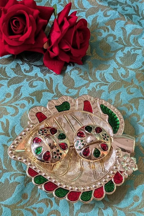 Thumbnail: FS-434 Haldi Kumkum Roli Chawal Platter with Meenakari Work