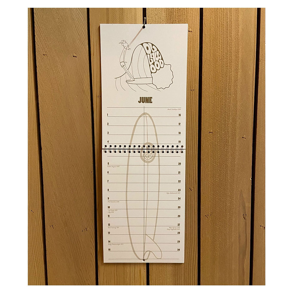 Thumbnail: oLLyday calendar | birthday calendar | Ollywood Surfboards - oLLygoods