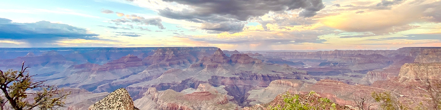 Grand canyon landscape clouds sunset