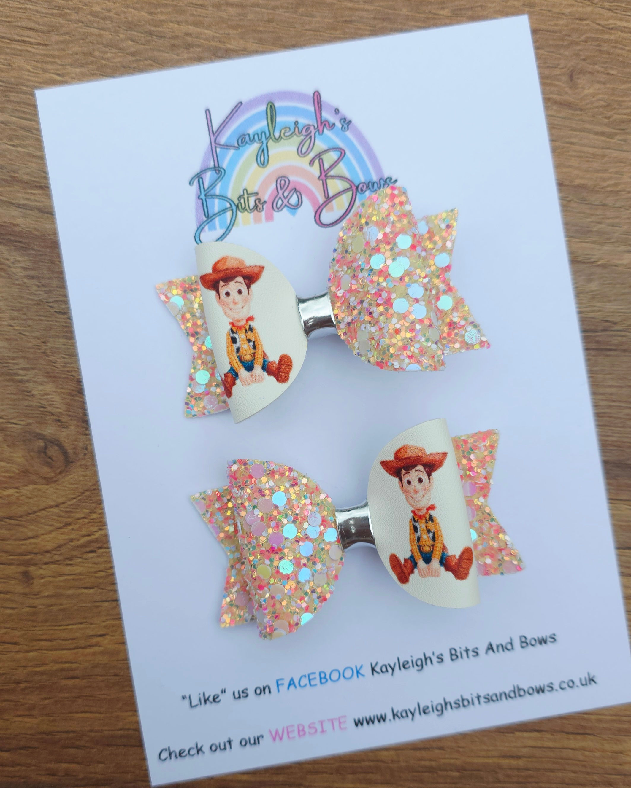 Set of 2 Toy Story Woody Small Hair Bows