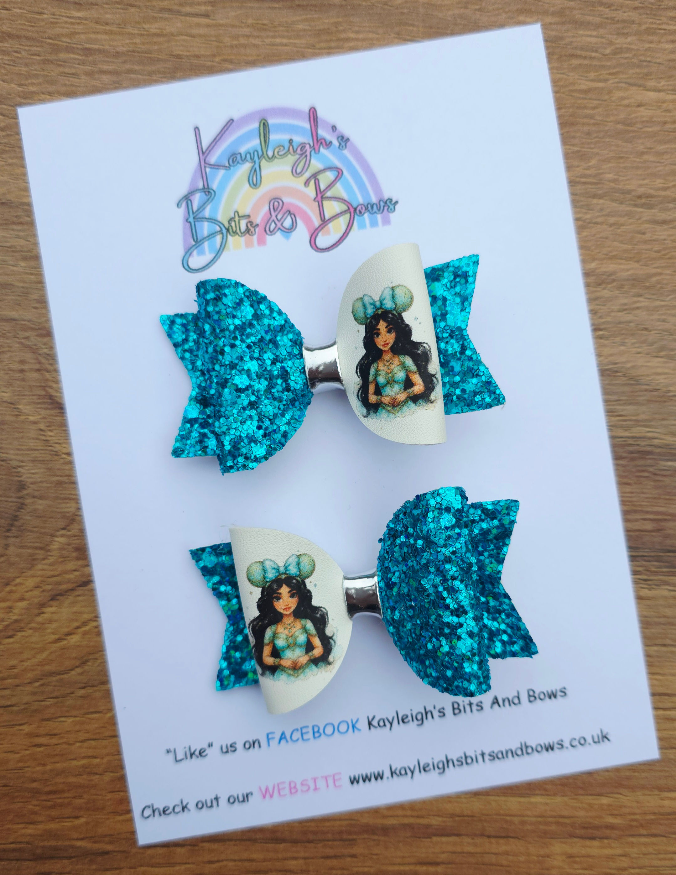 Set of 2 Princess Jasmine Small Hair Bows