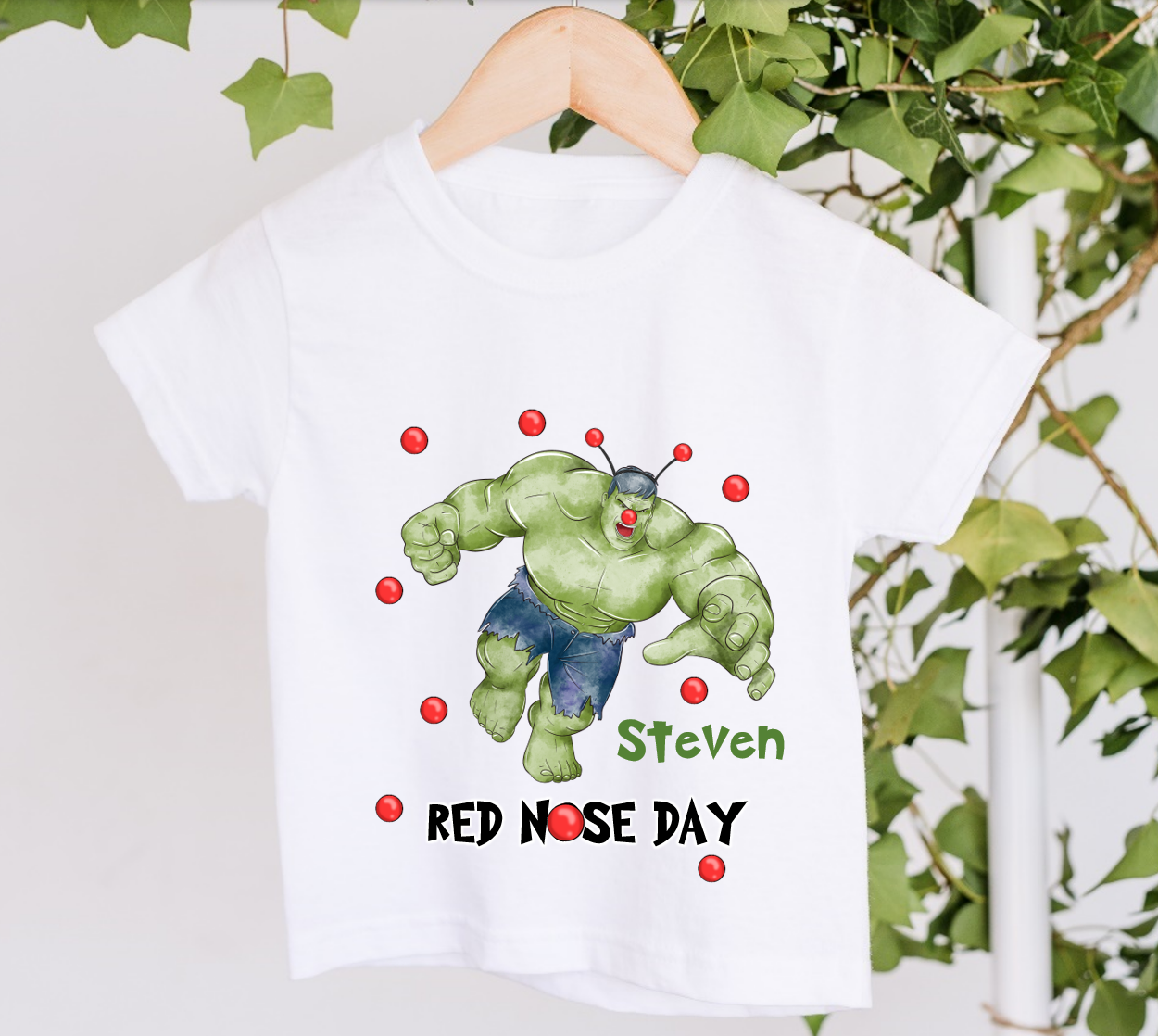 Personalised Hulk Red Nose Day T-Shirt