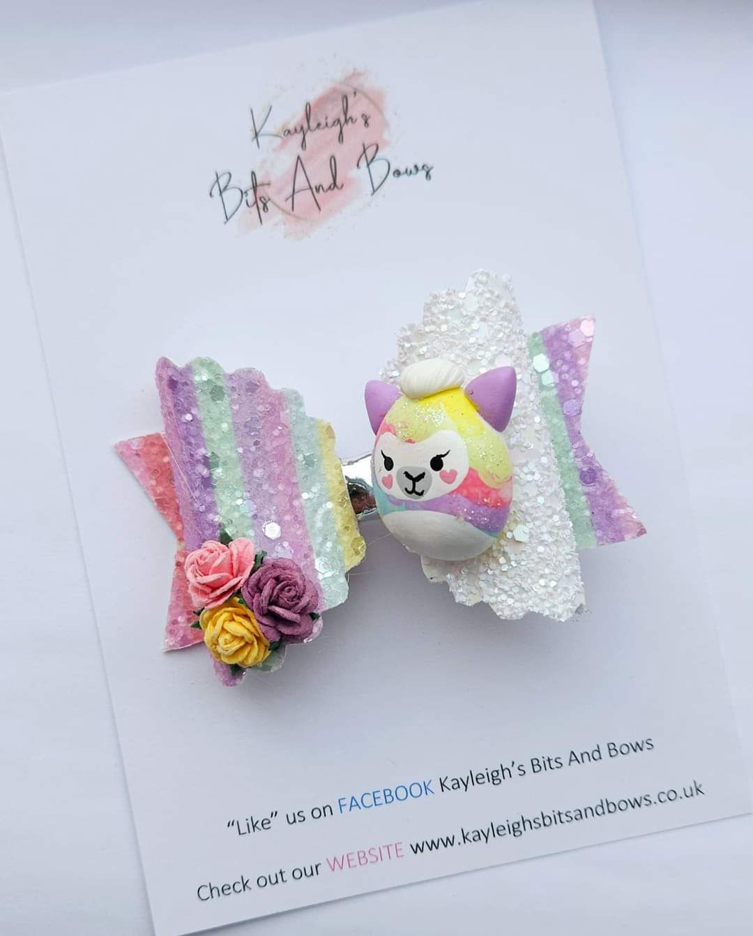Squishmallow Medium Glitter Clay Bow