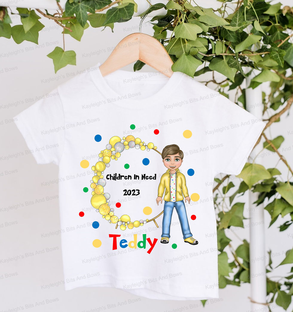 Thumbnail: Personalised Custom Older Boys Children In Need T-Shirt