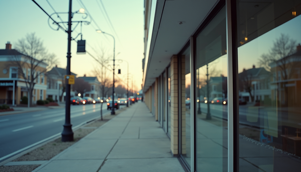 Eye-level view of a small bakery storefront