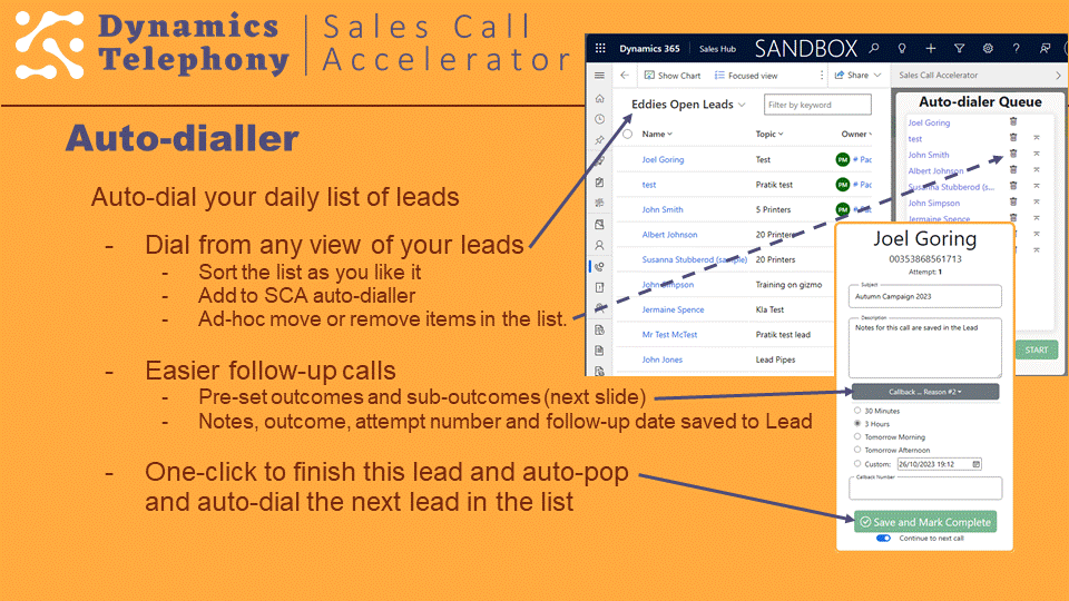 Dynamics 365 telephone integration