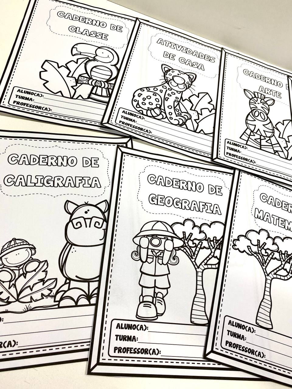 Miniatura: Capas de Caderno - Tema Safari 🦁