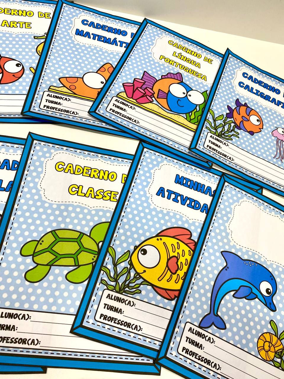 Miniatura: Capas de Caderno - Tema Fundo do Mar 🪸