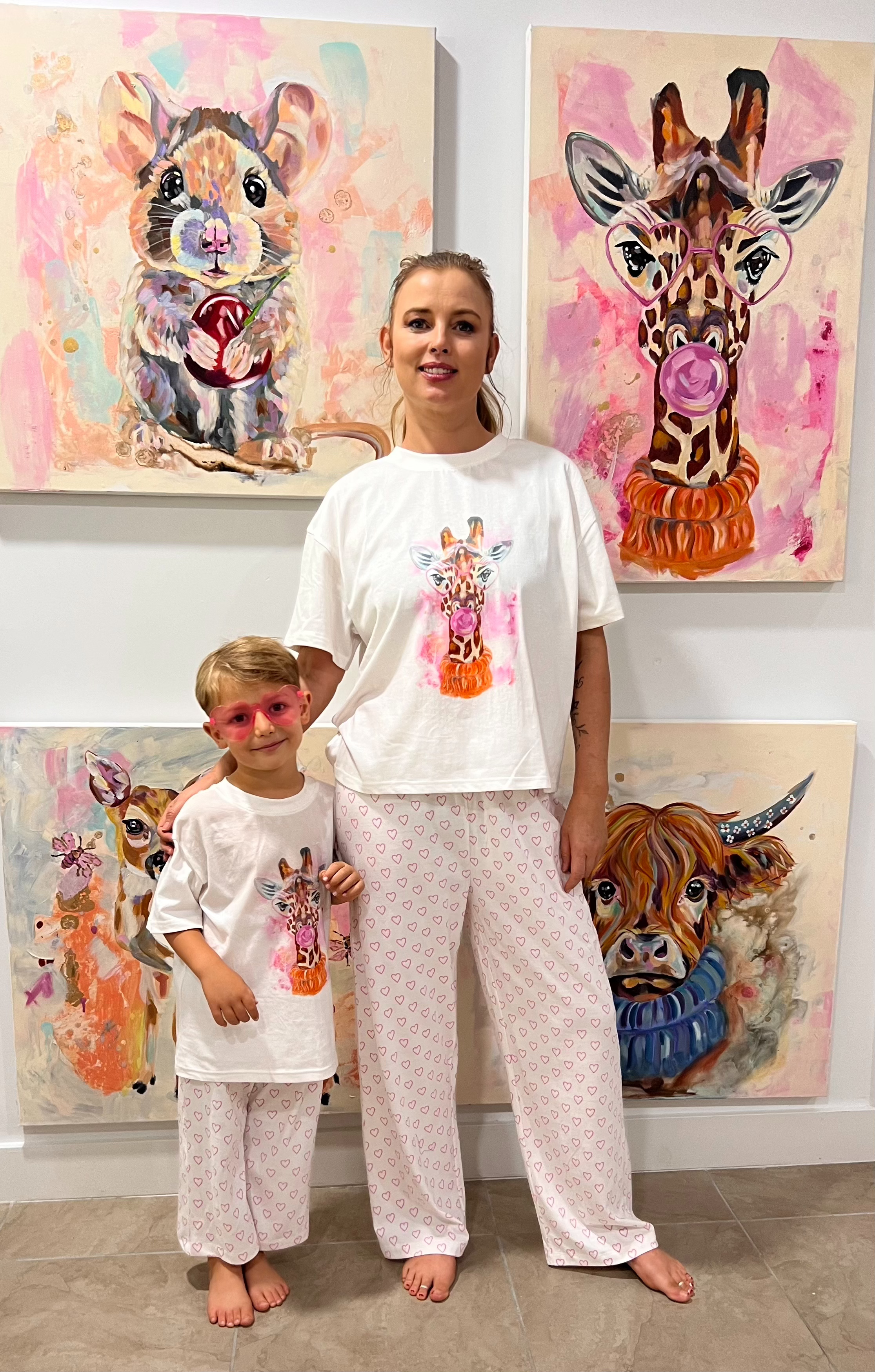 Gerry Giraffe Organic Cotton Kids Pyjamas | Emily Bodhi