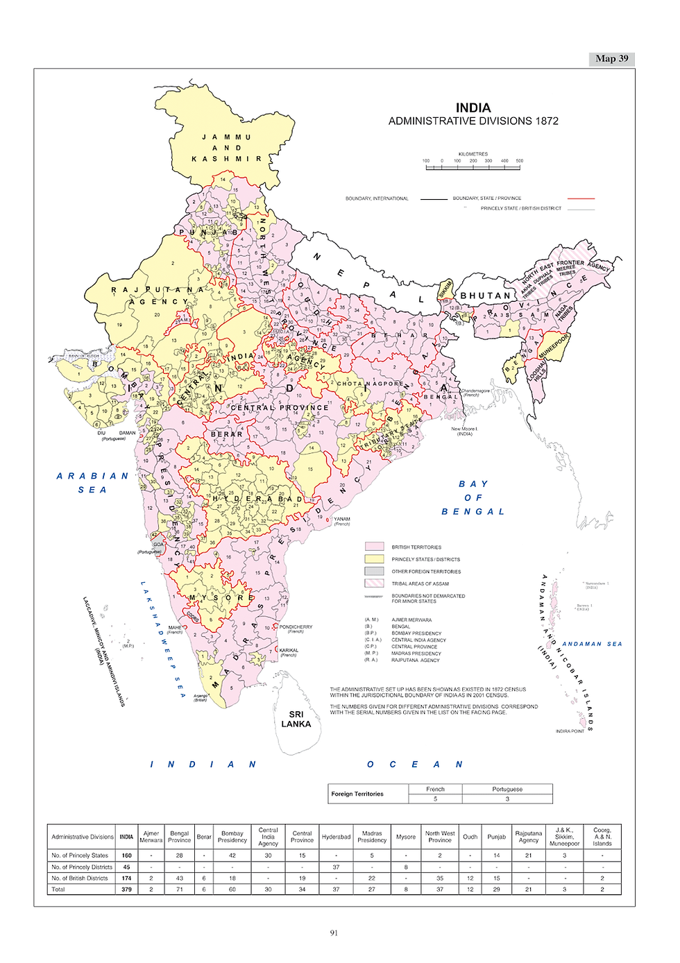 Map of British India, clipped to modern Indian boundaries. Source: Administrative Atlas of India 1872-2011-Census 2011