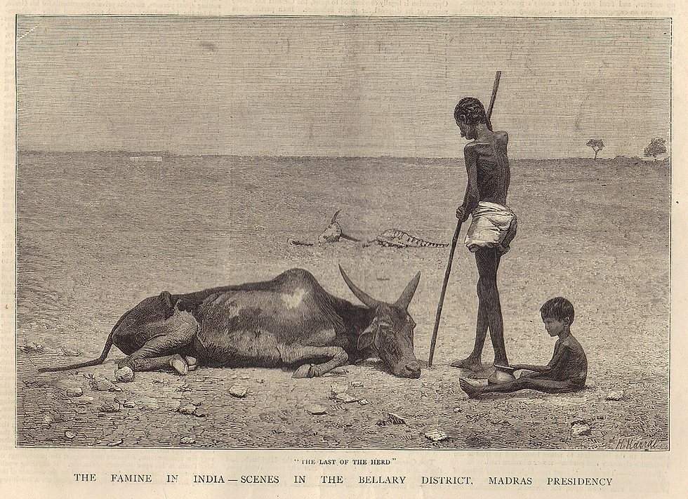 (Engraving of Famine in Bellary district, 1877. Source: Wikimedia Commons)