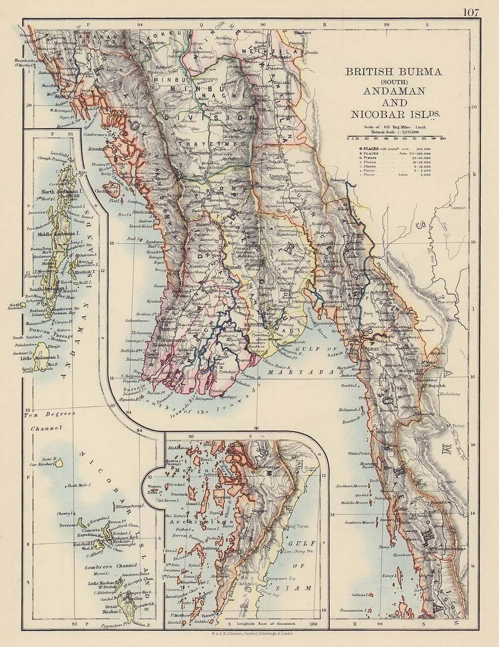 (Map of British Burma and Andaman & Nicobar Islands 1901. Source: The Victoria Atlas)