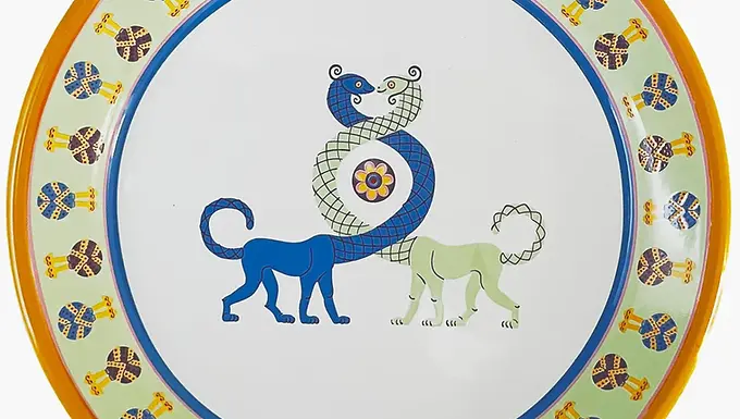 COSMOGENESIS Serpopard Yellow Plate