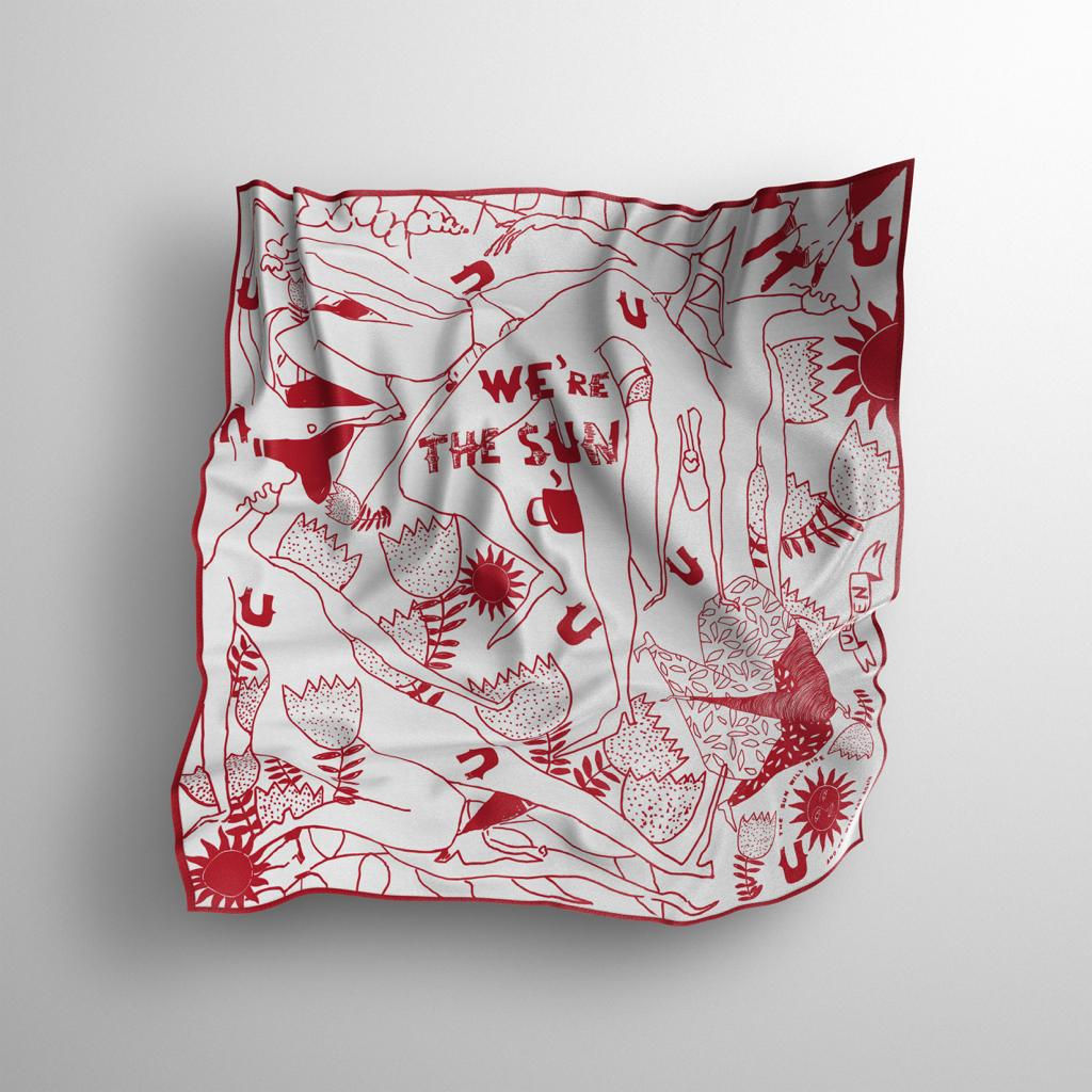 SILK Square Red And White
