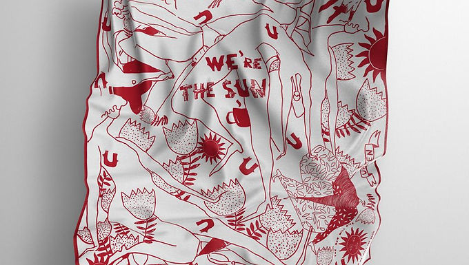 SILK Square Red And White