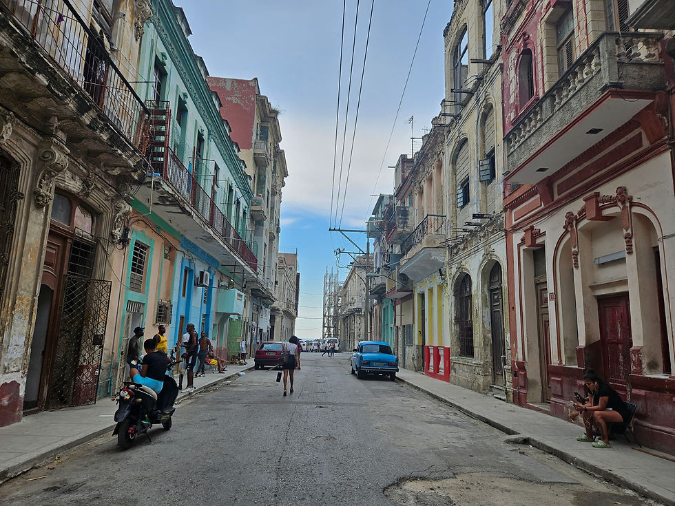A typical vibrant street in Old Havana
