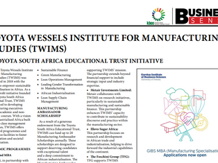 Toyota Wessels Institute for Manufacturing studies (TWIMS) - A Toyota South Africa Educational Trust Initiative