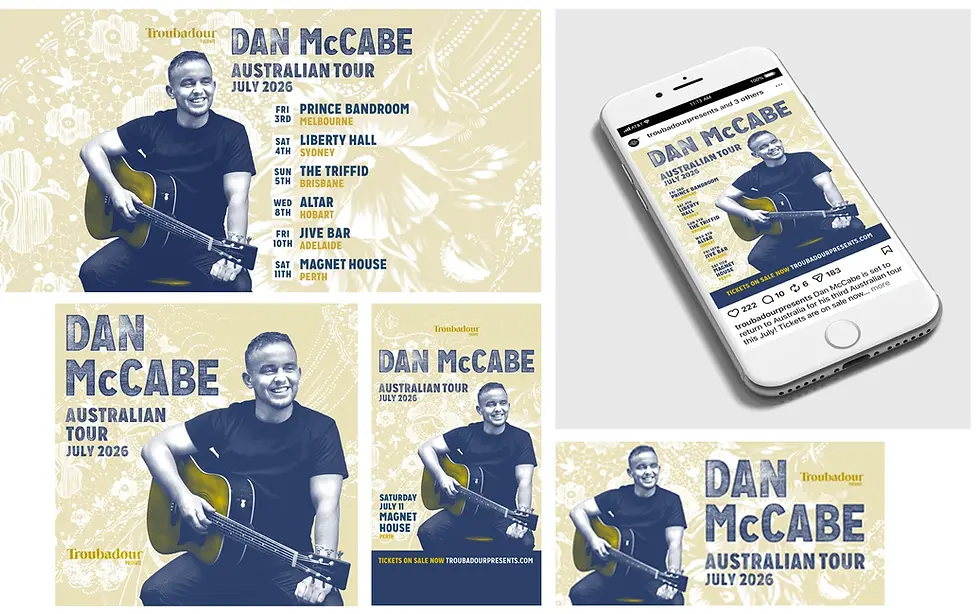 Ben Hay Designs Troubadour Presents Dan McCabe Australian Tour