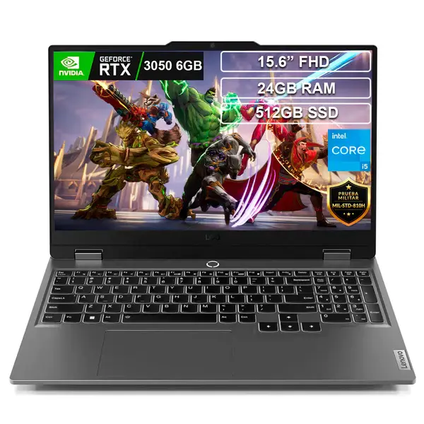 LENOVO LOQ 15IAX9 - INTEL CORE I5-12450HX - 24GB DDR5 - 512GB SSD - PANTALLA 15,