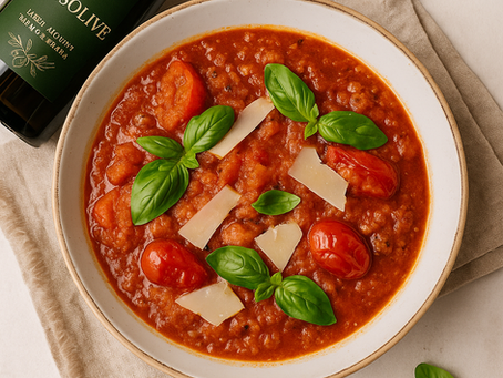🍅 Soupe de tomates confites au basilic & copeaux de parmesan