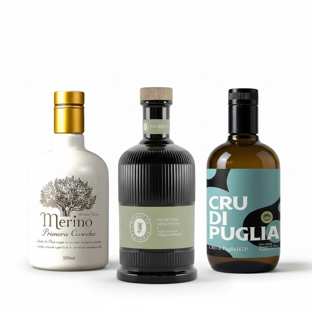 Coffret huiles olive premium Espagne France Italie