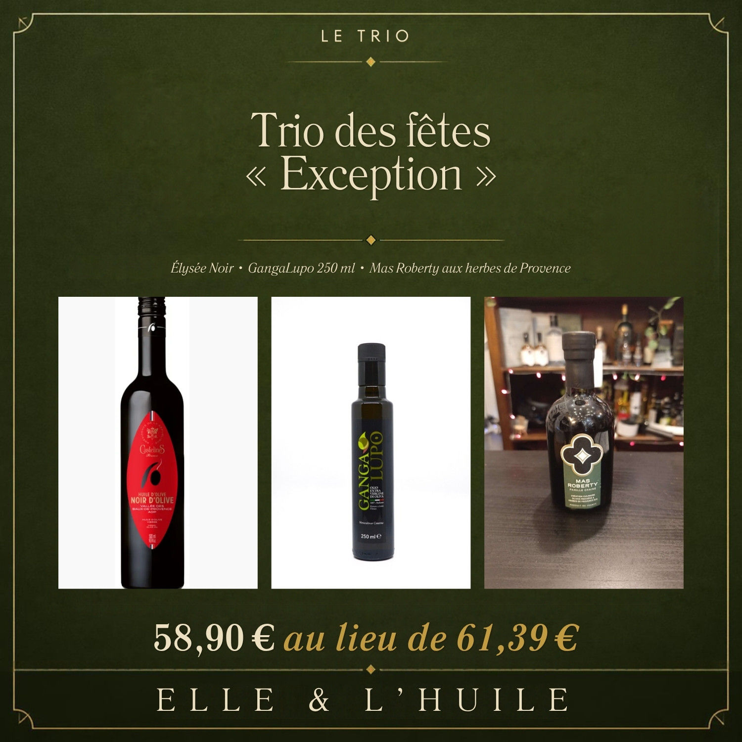 Trio des fêtes « Exception » — Élysée x CastelaS, GangaLupo & Mas Roberty