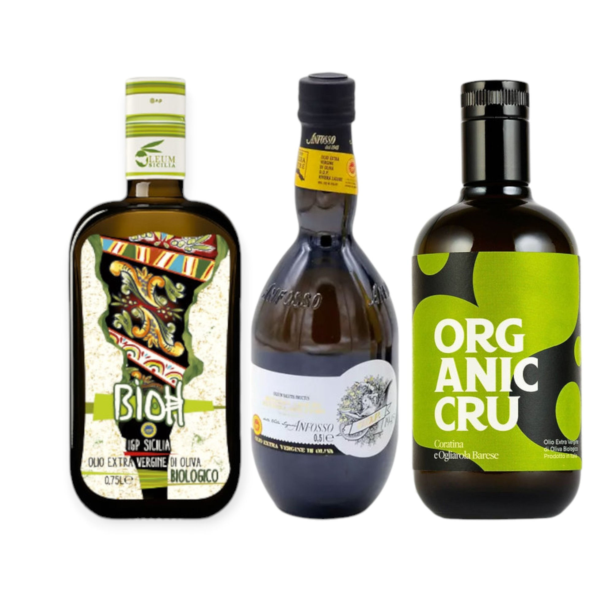 Coffret de 3 Huiles d'Olive Extra Vierge Italienne