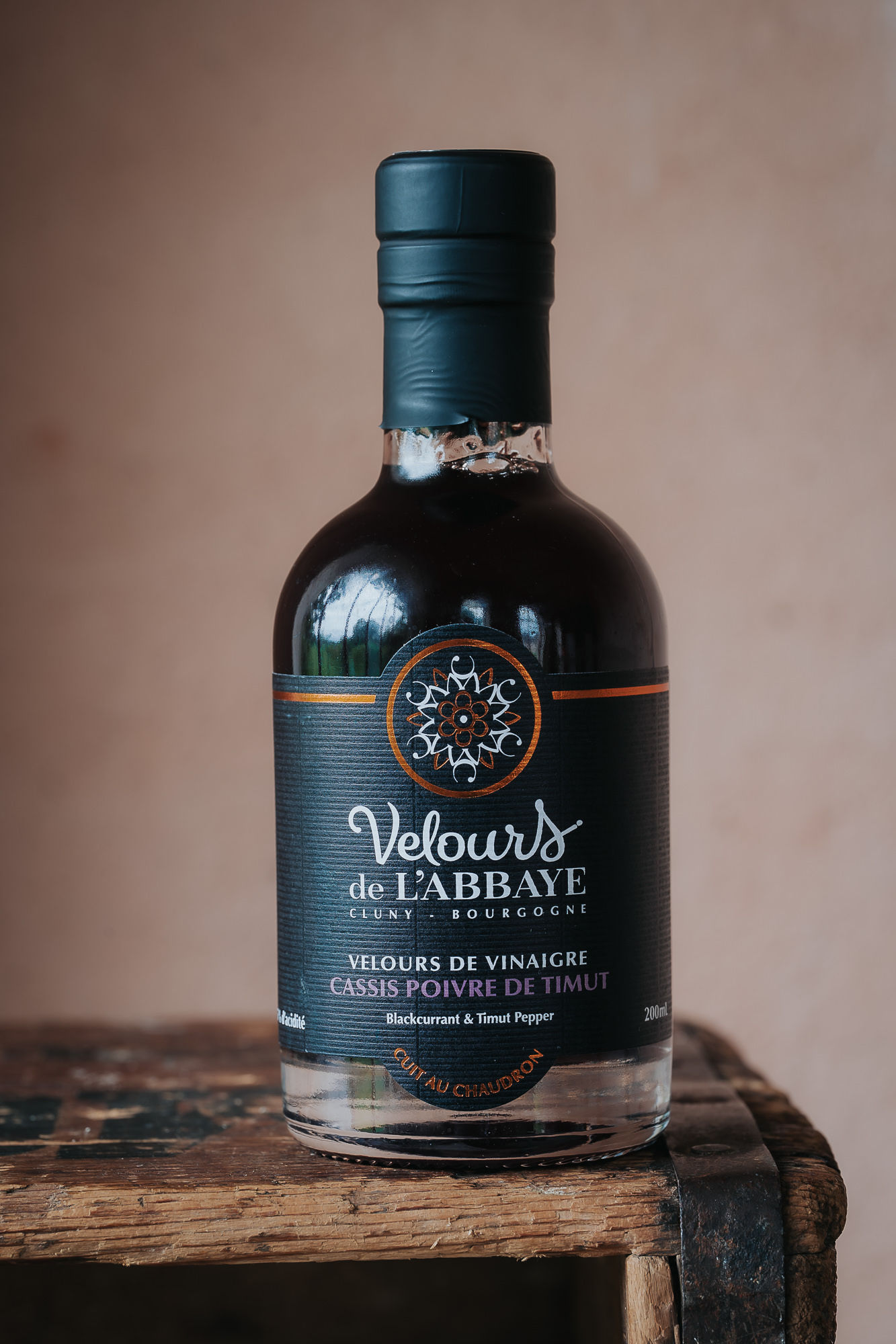 Vinaigre Gourmet Cassis Poivre de Timut – Velours de l'Abbaye 100 ml