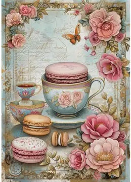 Thumbnail: Tea Time Decoupage Rice Paper - A4 - 6pc – For Crafts