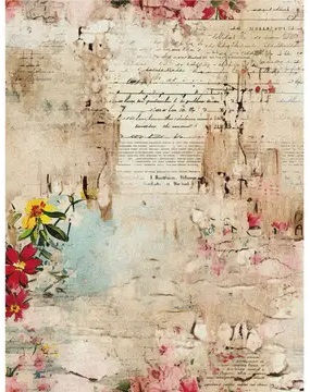 Thumbnail: Old Wallpaper Decoupage Rice Paper - A4 - 6pc - For Crafts