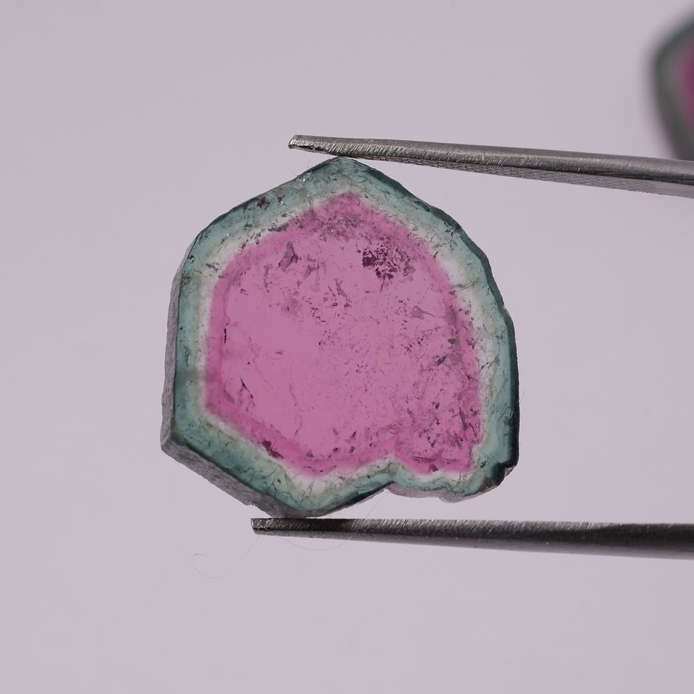 Miniature : 2 pcs Natural Watermelon Tourmaline Slice 27.90 ct