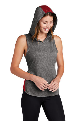 Thumbnail: LST410 Sport-Tek® Women_s PosiCharge ® Tri-Blend Wicking Draft Hoodie Tan