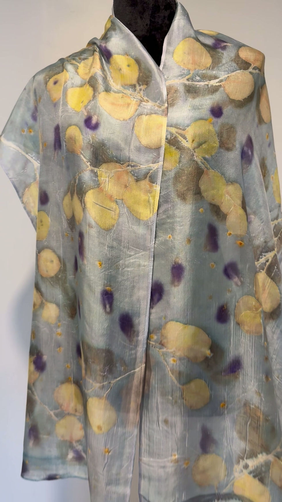 Thumbnail: Silver Blue Sunset Silk Scarf