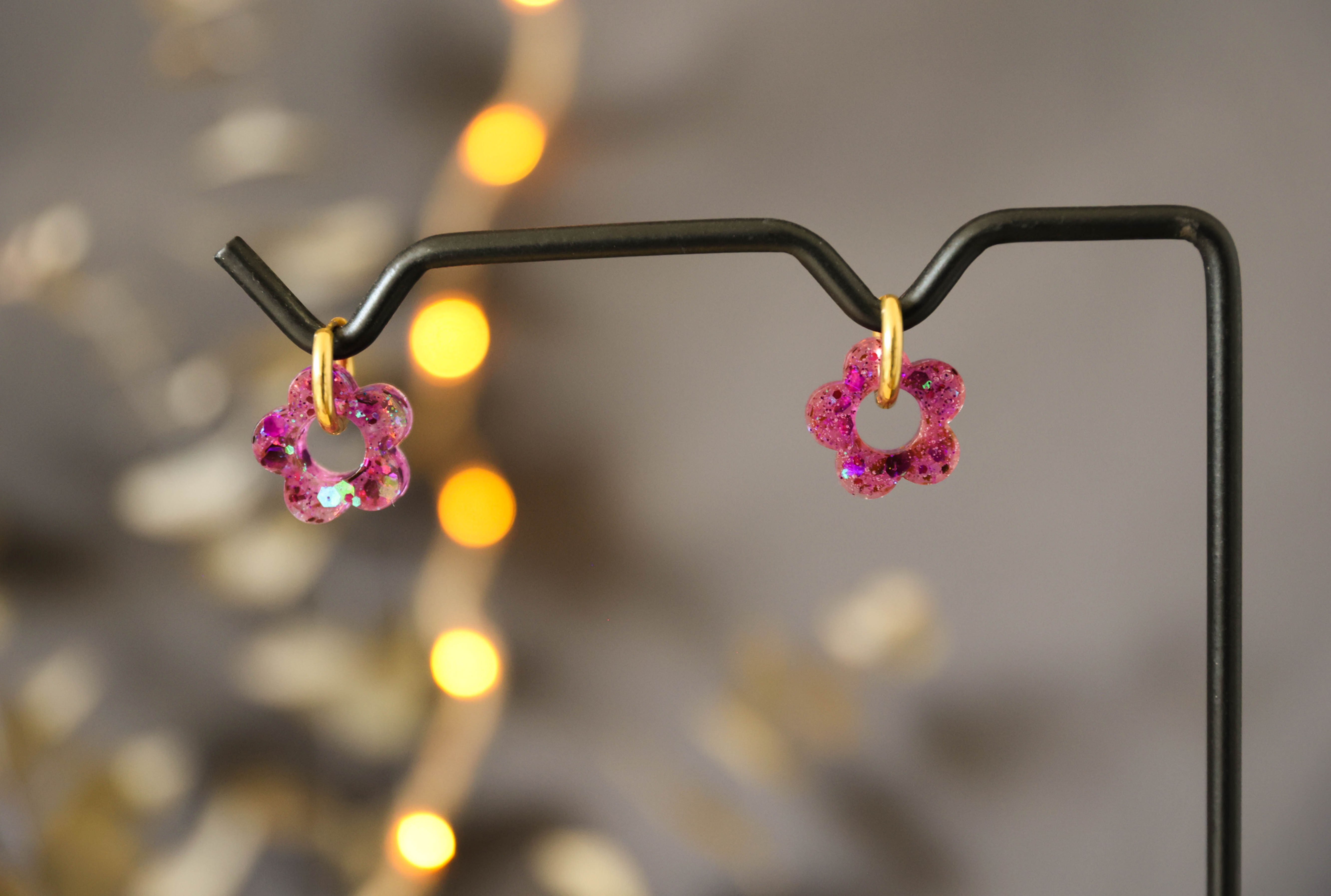 Flora Lavande- Boucles d'oreilles Résine